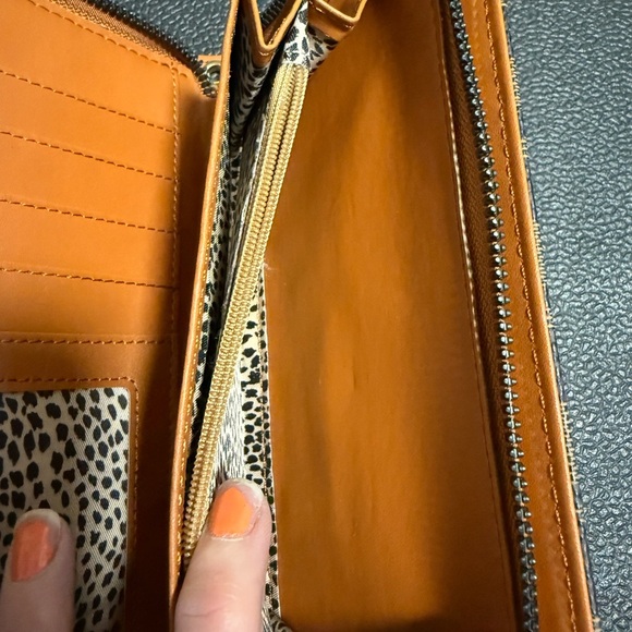 Geometric Brown Wristlet with Gold Accents - Picture 7 of 7